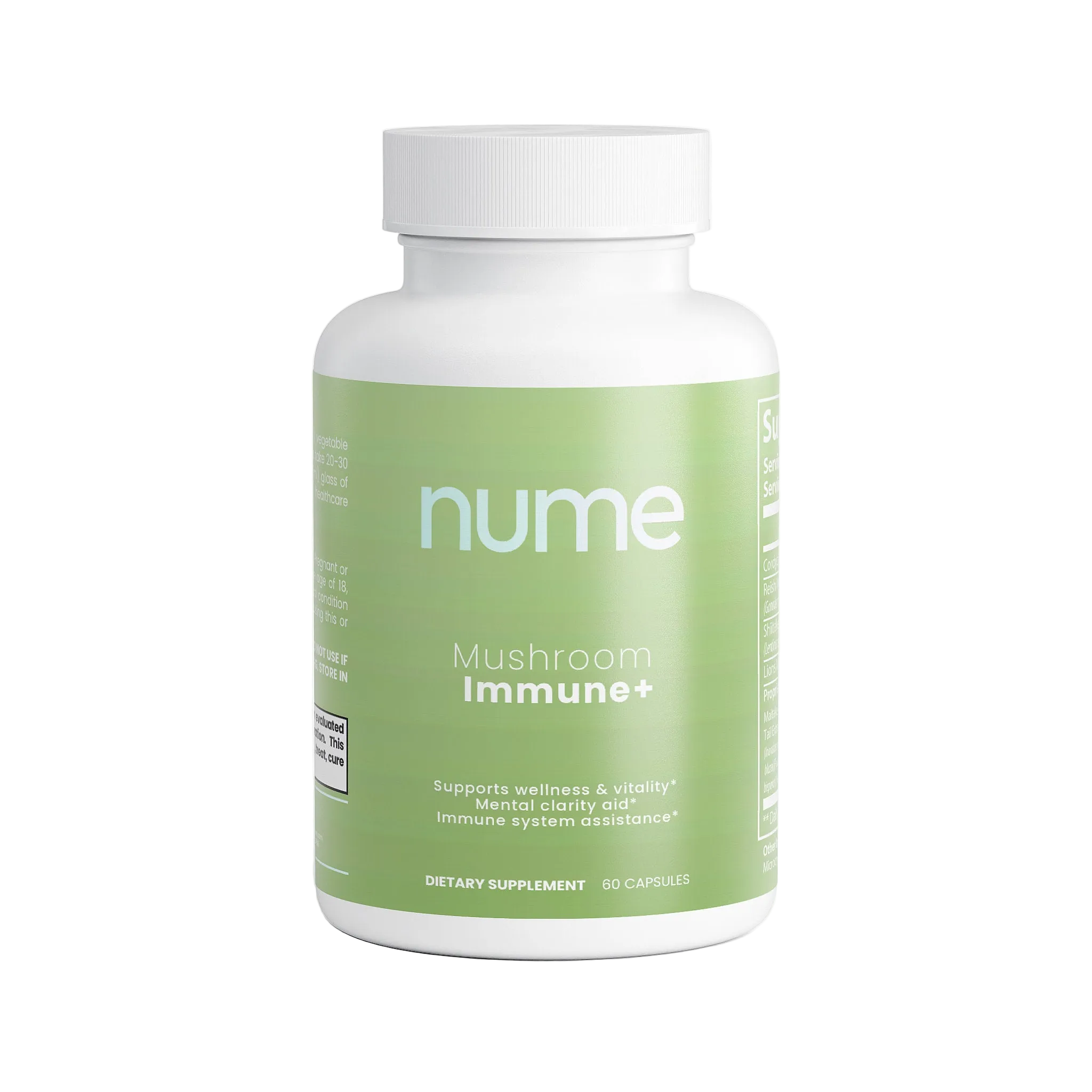 Nume supplement facts label