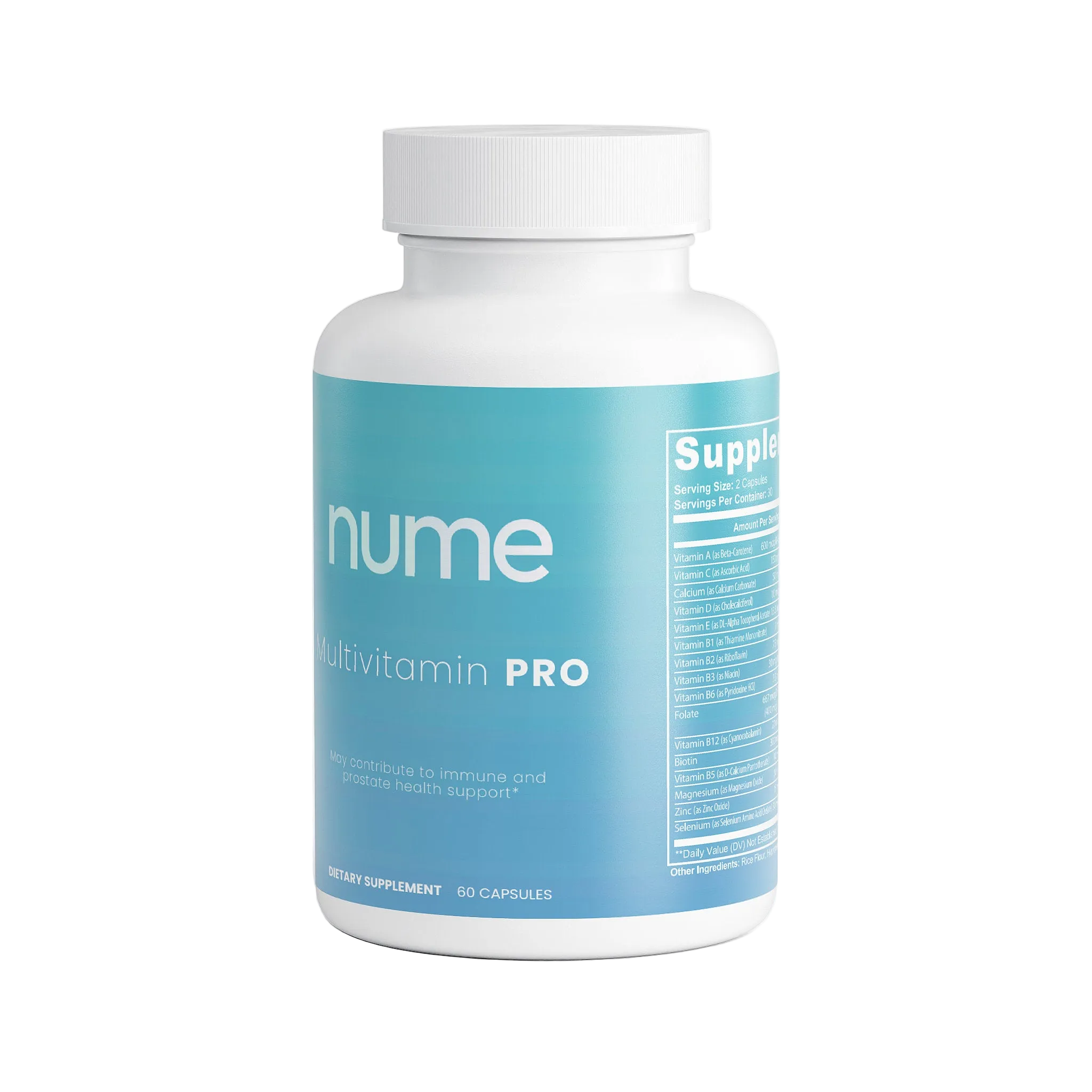 Nume supplement facts label