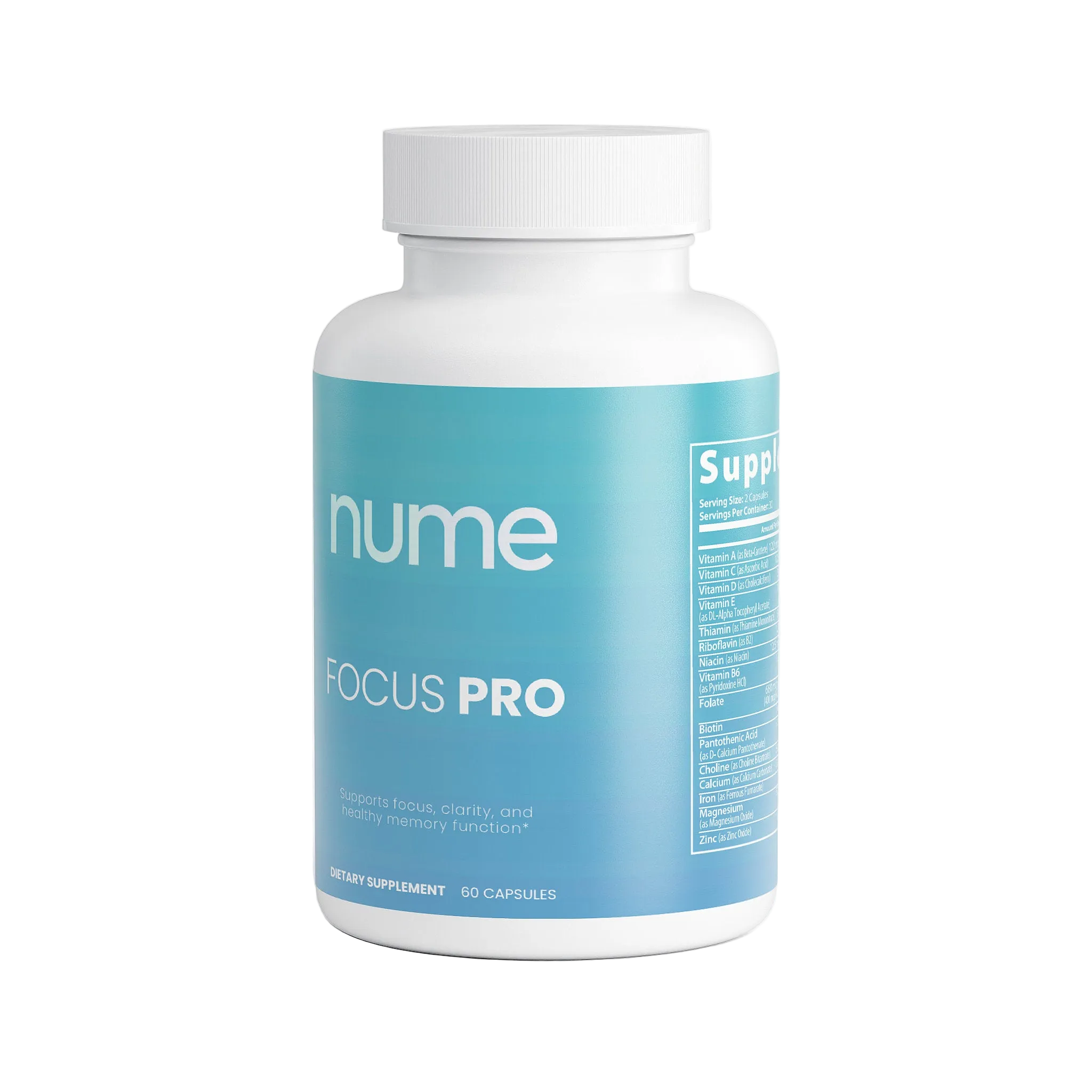 Nume supplement facts label